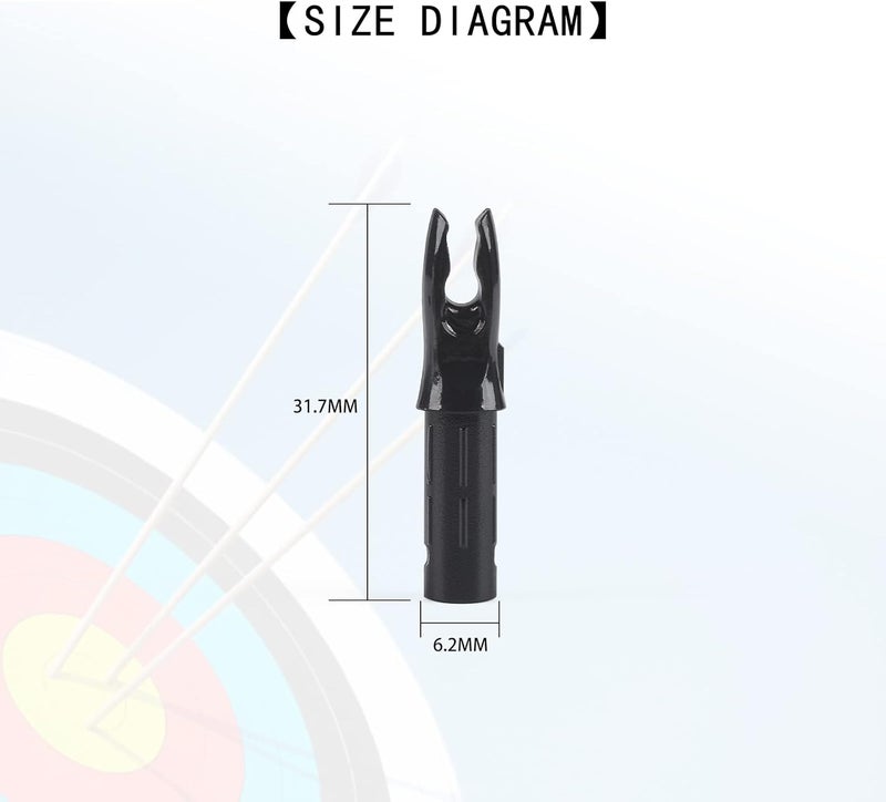Yls 30Pcs Archery Arrow Nocks 0.246 inch Inside Diameter Inserts 6.20mm Carbon Arrows Nock for Archery Standard Size DIY Arrows Hunting Shooting - Image 2